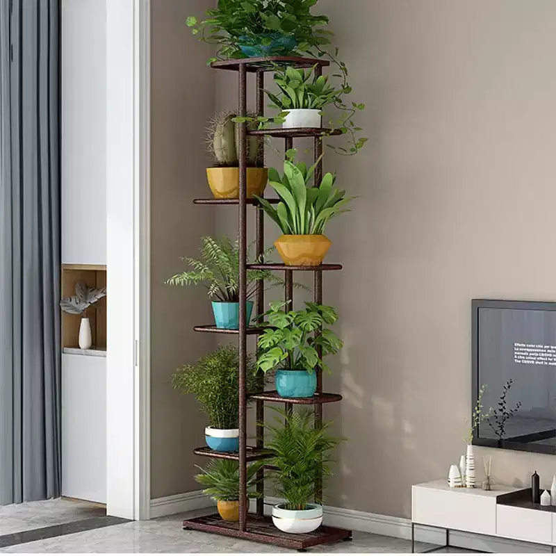 8 Tier Plant Stand Indoor, Tiered Plant Stand, Metal Plant Shelf for Patio Gardens Bedroom Corner Iiving Room Balcony