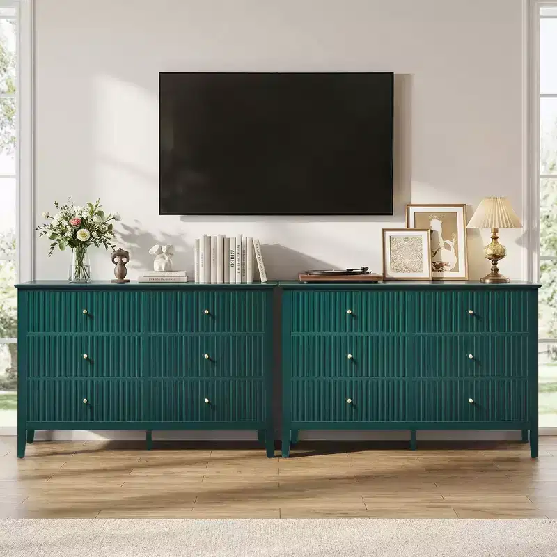Modern Fluted 6-Drawer Dresser