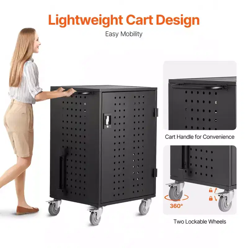 32-Device Mobile Charging Cart Station for Schools, Offices & Classrooms