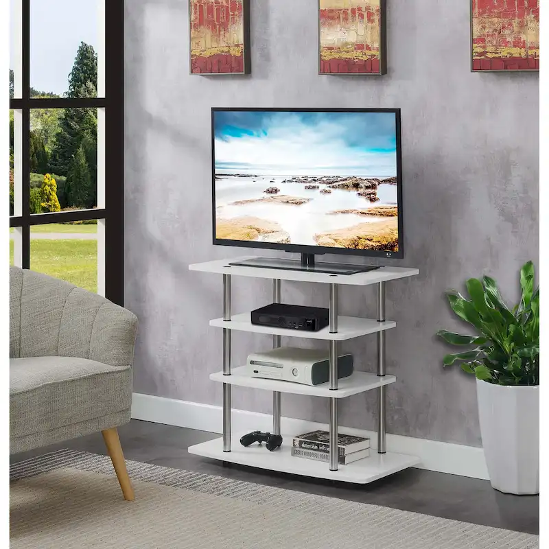 Convenience Concepts Designs2Go No Tools 4 Tier Highboy TV Stand