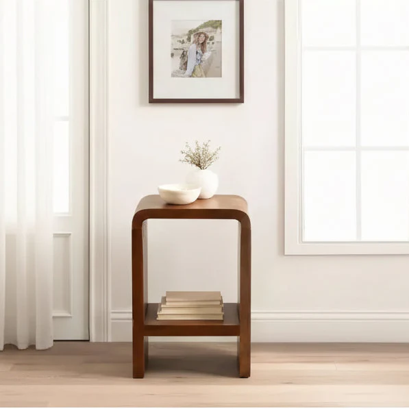 Side Table, 16x12x24, Walnut Brown