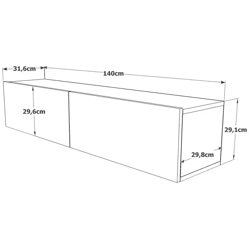 HomeStock TV Unit Entertainment Center Console with Storage Shelves & Doors