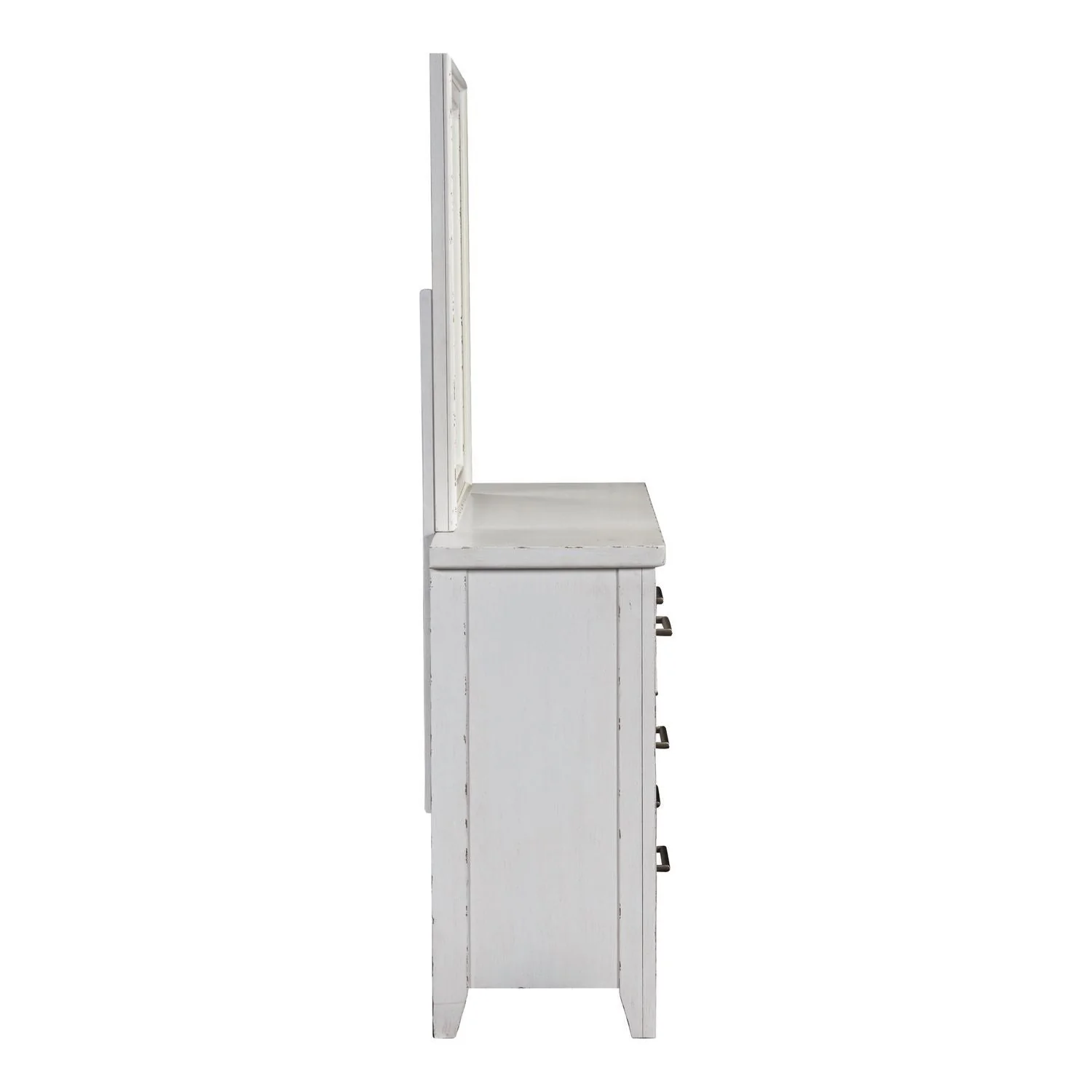 Dresser & Mirror - Weathered White — expresses a simple essence with comfortable styling