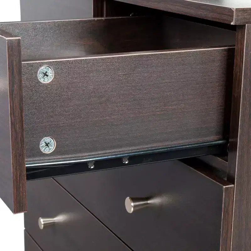 7-Drawer Gray Particle Board 25.98in. Wide Chest of Drawers