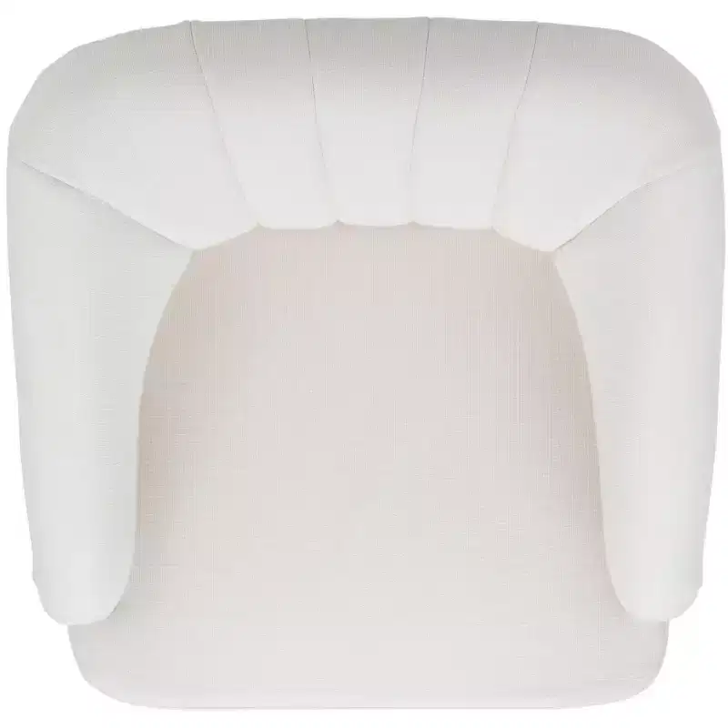 Polyester & Wood Accent Chair — White
