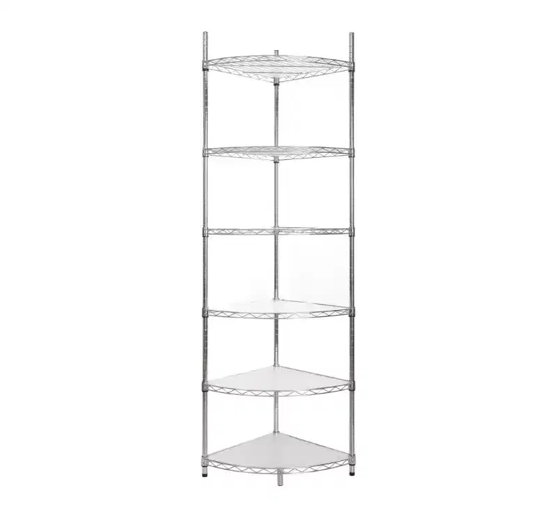 6-Tier Adjustable Corner Wire Shelf (Iron + Plastic)