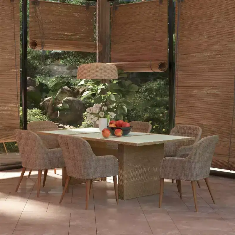 vidaXL Dining Set Brown and Dark Grey