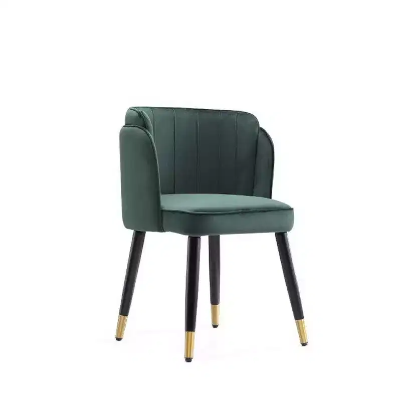 Manhattan Comfort Zephyr Velvet Dining Chair Hunter Green: Upholstered, Wood Legs, No Assembly Required