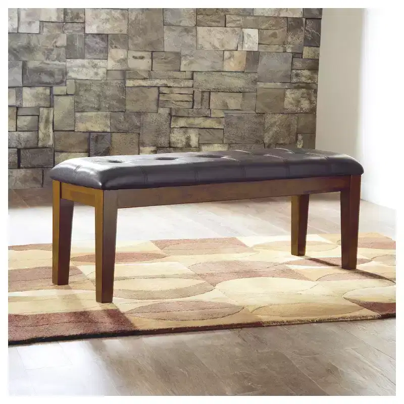 Signature Design by Ashley Ralene Large Upholstered Dining Bench, Medium Brown, Faux Leather Seat
