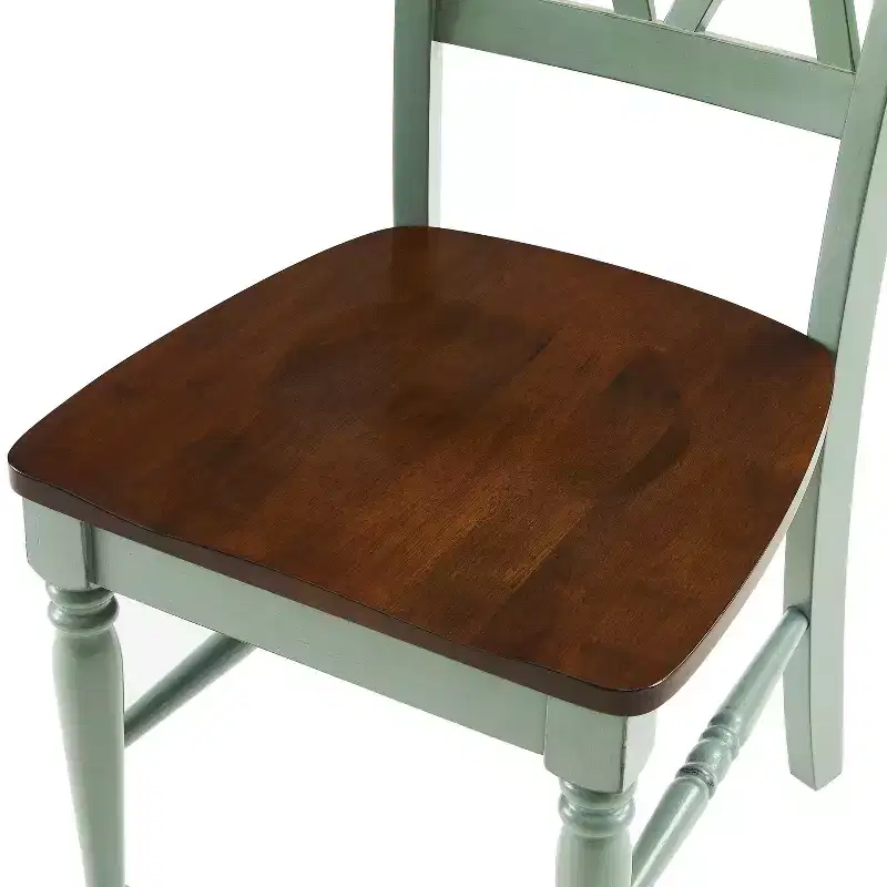 Dining Chair Set of 4 Rubberwood X-Back Armless 250 lbs Capacity Kitchen Dining Room