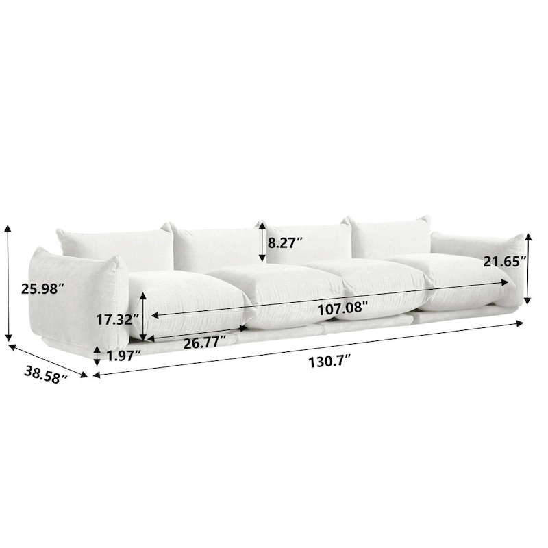Modular Upholstered Sectional Sofas Chenille Fabric Lounge Counches