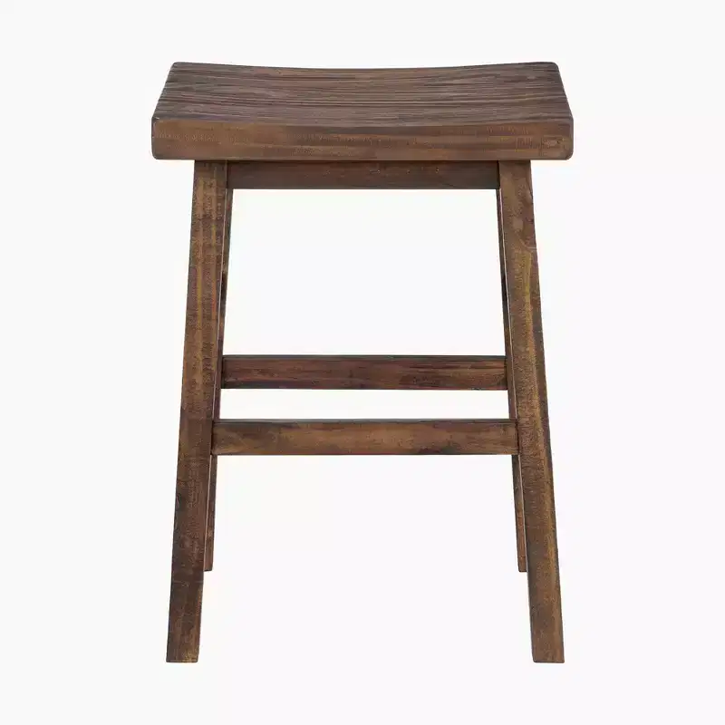 26" Counter Height Barstool Hardwood Natural - Alaterre Furniture: Pine Wood, Square Seat