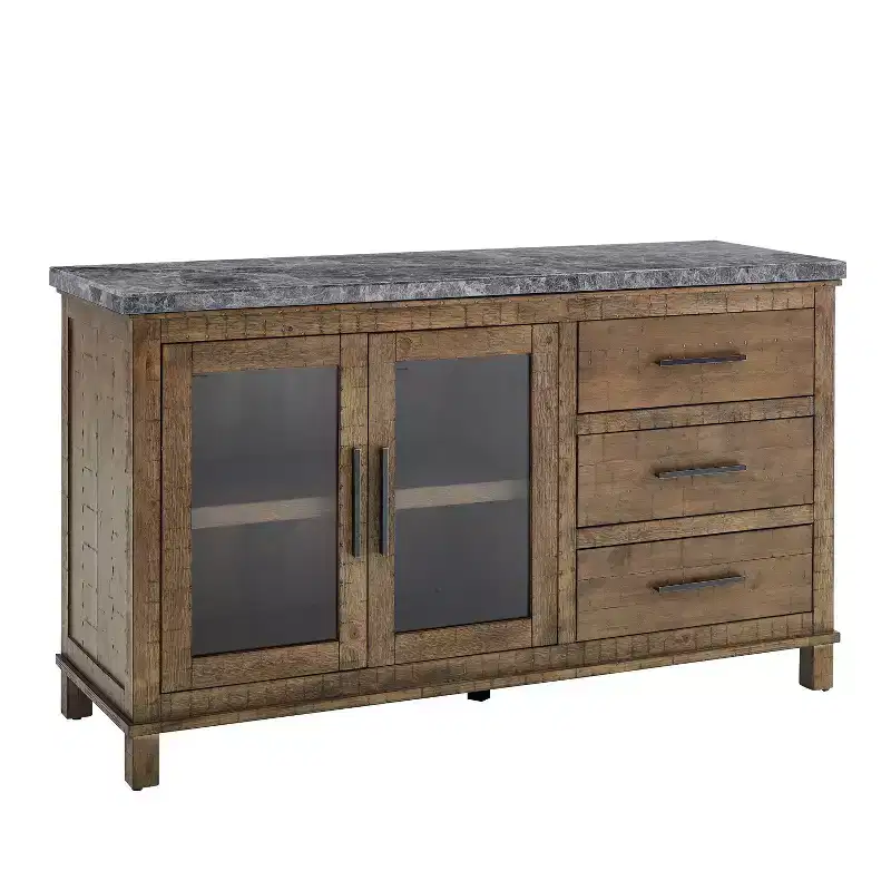 Marble Top Server Gray/Driftwood
