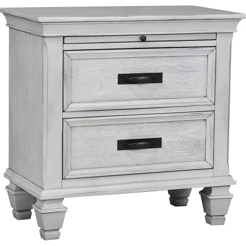 Coaster,Franco 2-drawer Nightstand Distressed White