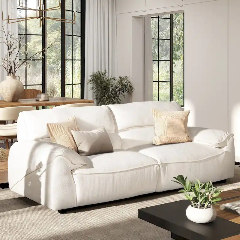 90.5 Chenille Upholstered 2-Piece Modular Sofa