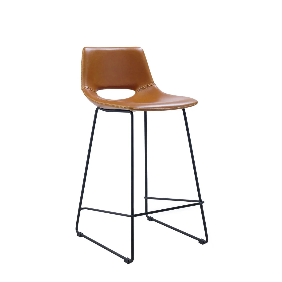 Rust Synthetic Leather Barstool for Kitchen