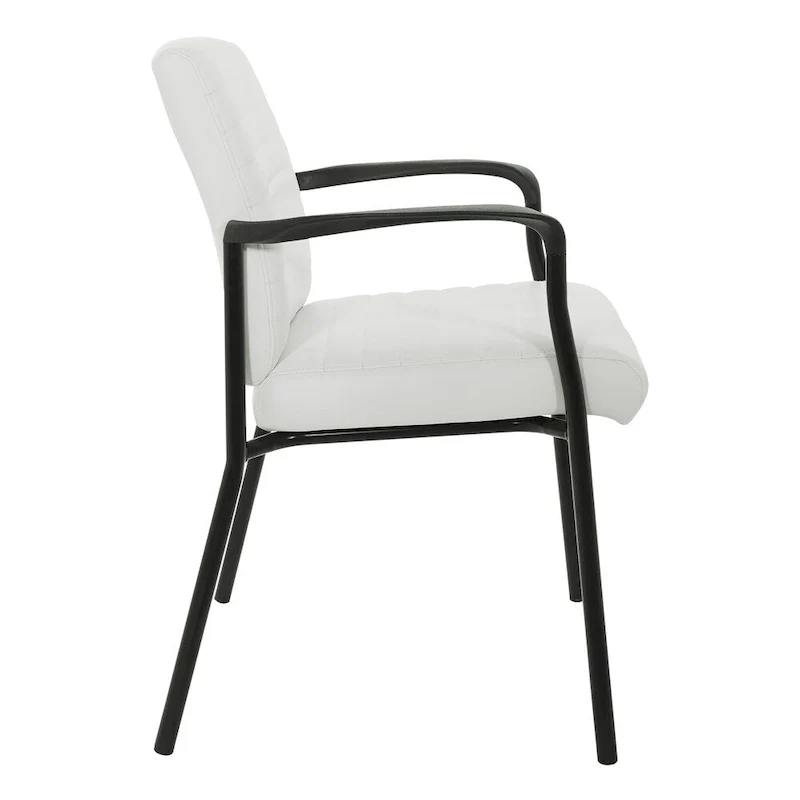 Guest Chair in Faux Leather and Black Frame