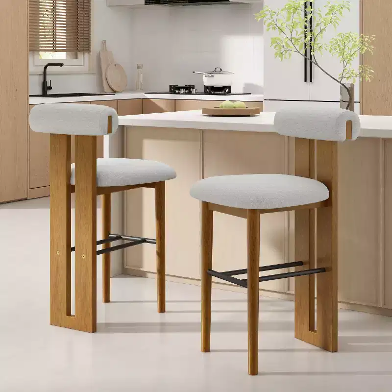 Christopher Knight Home Marvin Indoor Rubberwood Versatile Upholstered Barstools (Set of 2)