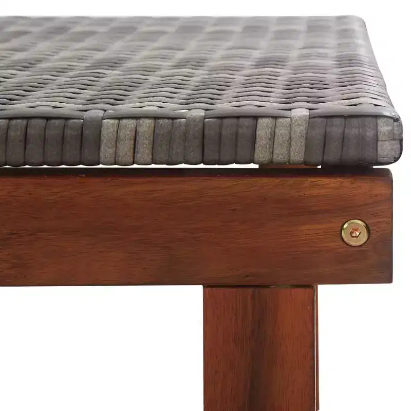vidaXL Sunlounger Poly Rattan, Solid Acacia Wood Standard