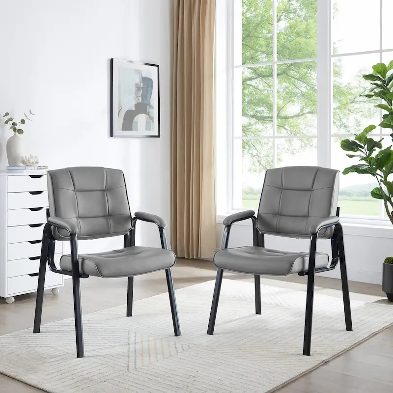 Premium Leather Executive Office Chairs with Padded Armrest