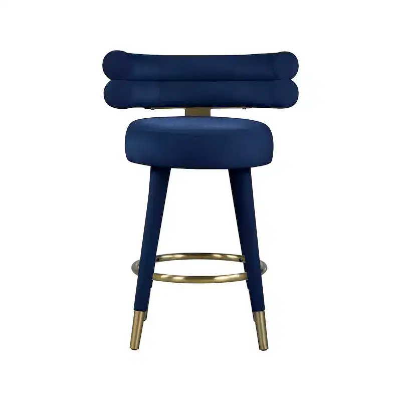 Meridian Furniture,Fitzroy Navy Velvet Counter Stool, Set of 2