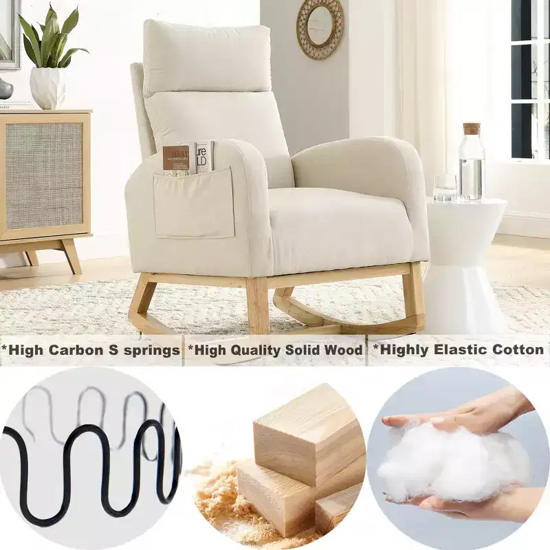 Christopher Knight Home Piper Modern High Backrest Rocking Arm Chair with Two Side Pocket