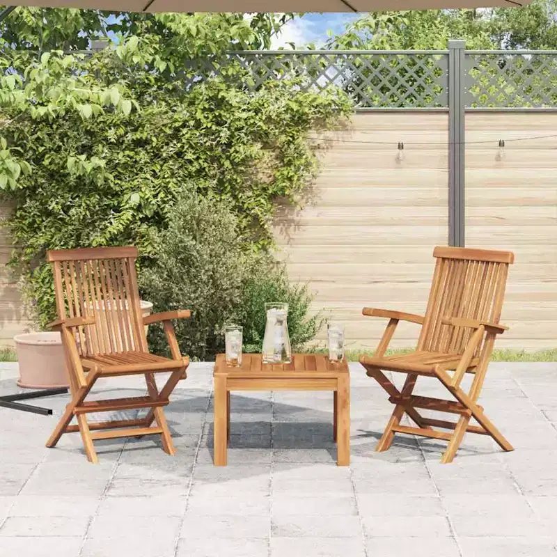 vidaXL Garden Chair Set of 6 Teak Solid teak wood Standard Foldable
