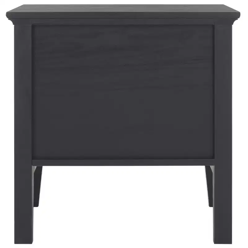 1-Drawer 1-Shelf Nightstand with Gold Pulls, Walnut Finish Bedside Table