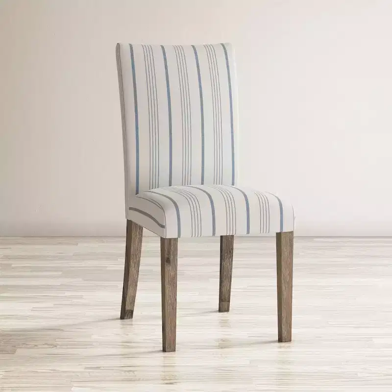 Jofran, Coastal Wire-Brushed Wood Upholstered Parsons Dining Chair (Set of 2)