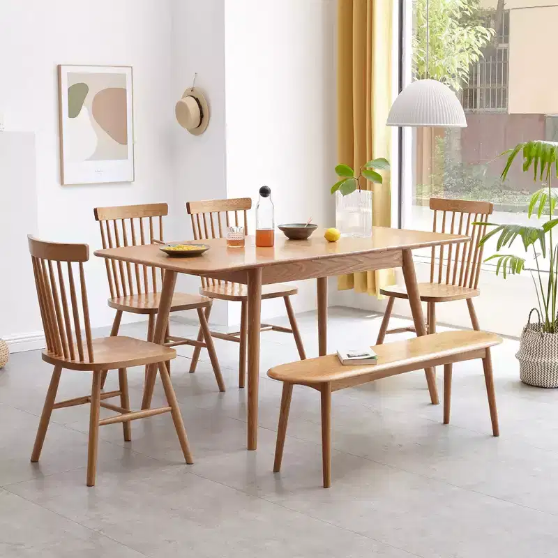 39.3 Skinny Wooden Dining BenchNatural Oak Seat for Indoor Use, Ideal for Entryway, Living Room, Bedroom, or Kitchen