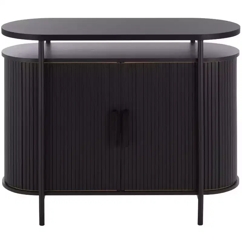MDF & Steel Tambour Door Compact Sideboard TV Stand 39.4''W x 31.7''H