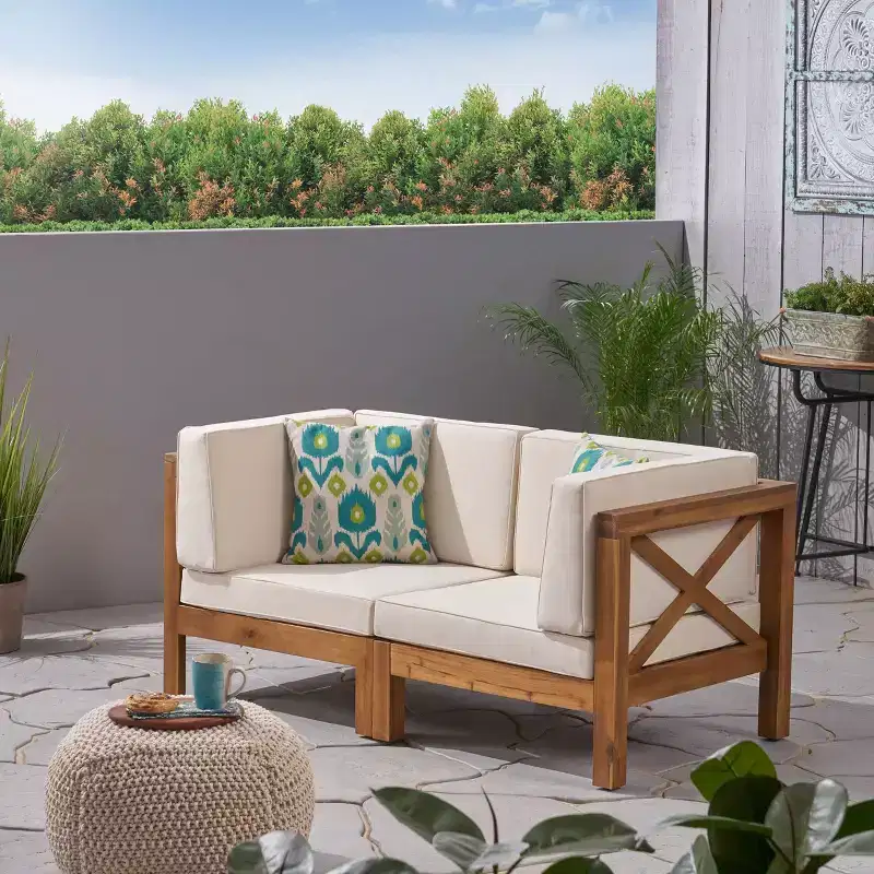 Brava 2pc Acacia Modular Loveseat - Christopher Knight Home