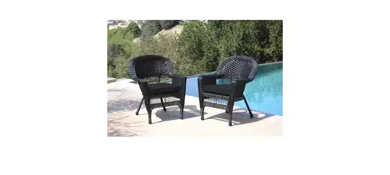 HomeStock Wicker Chair with Cushion - Set of 2