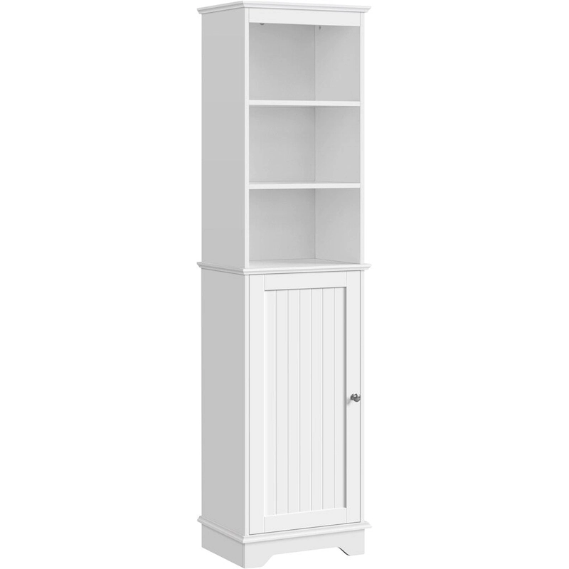 Yaheetech Wooden Bathroom Floor Cabinet with Single Door and Shelves