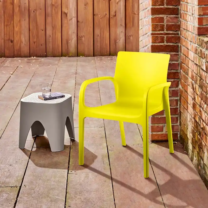 Alissa Resin Stackable All-Weather Dining Armchair, Set of 2