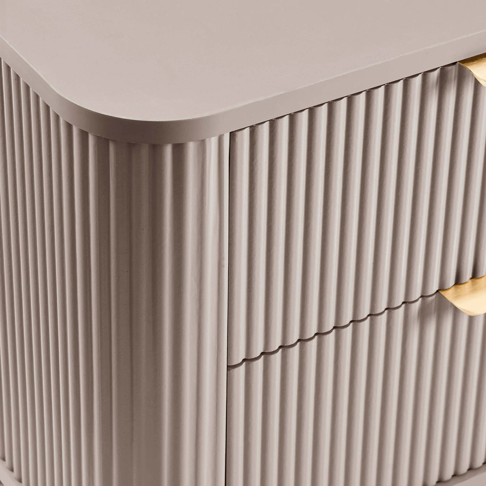 2 Drawer Bedside Table - Taupe