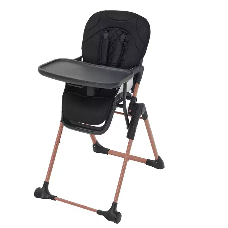 Foldable Baby High Chair, 3-in-1 Portable Infant Feeding Toddler Chair with Double Removable Trays, Adjustable Compact Travel Booster Seat for Kids
