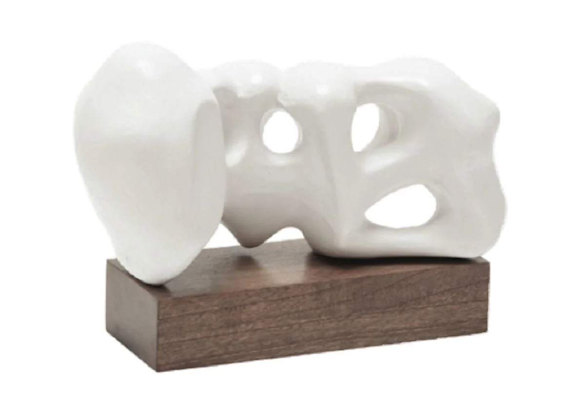Modern Resin & Wood Abstract Sculpture with White Resin & Driftwood Base for Living Room & Study