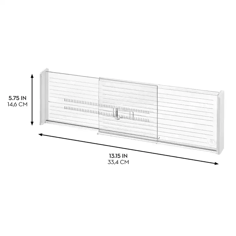 iDesign Expandable Plastic Deep Drawer Dividers - Adjustable Kitchen & Home Storage Organizers, 13.15 x 1.25 x 5.75, 8 Pack