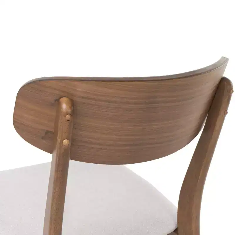GDFStudio Alexis Mid Century Modern 7 Piece Fabric and Upholstered Rubberwood Dining Set