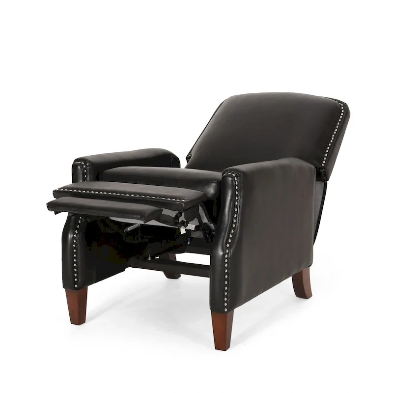 Cavanaugh Upholstered Pushback Recliner with Nailhead Trim by Christopher Knight Home