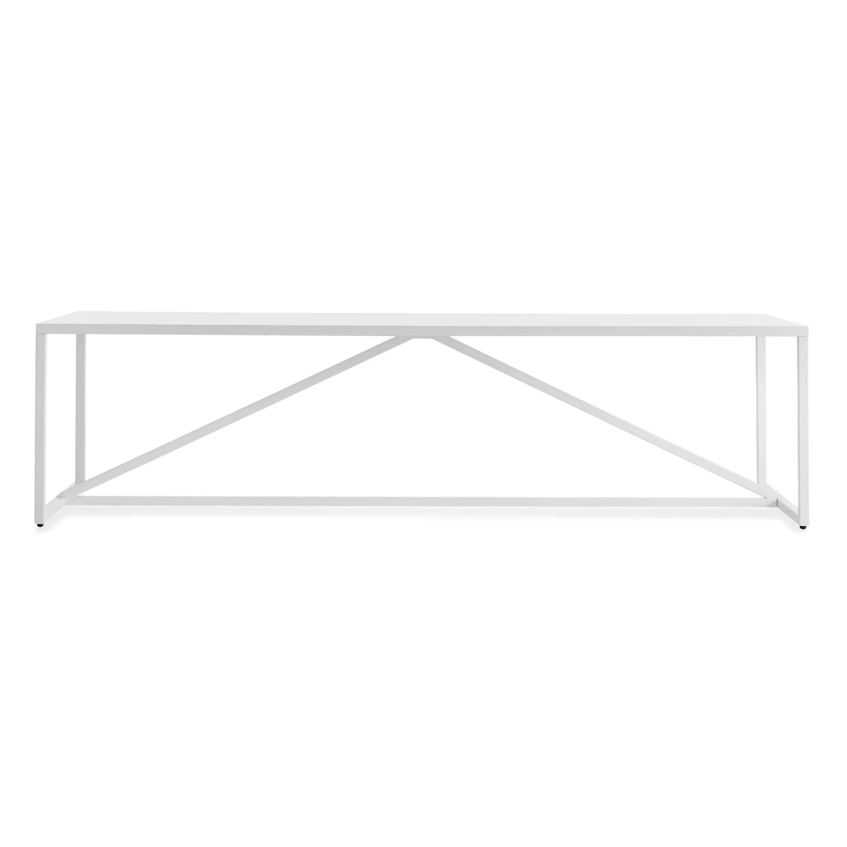 Modern White Steel Coffee Table with X-Frame Structure for Living Room