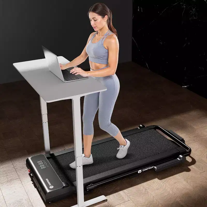 DeerRun A6 Plus 2026 New Slim 2-in-1 Folding Treadmill with 5% Incline, Bluetooth & Remote Control, 300lbs