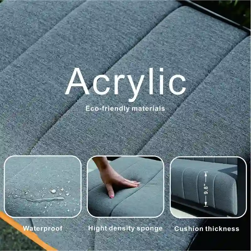 5-Piece Patio Acrylic Sponge Chat Set with Fire Pit Table and Bench