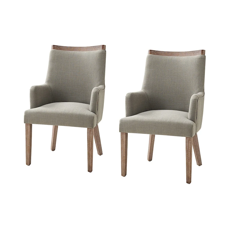 Albert Farmhouse Upholstered Solid Wood Dining Chair Set of 2 by HULALA HOME