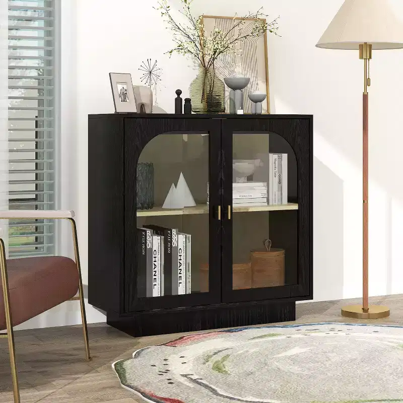 Modern Sideboard Buffet with 2 Acrylic Doors, Console Table for Kitchen, Living Room & Entryway