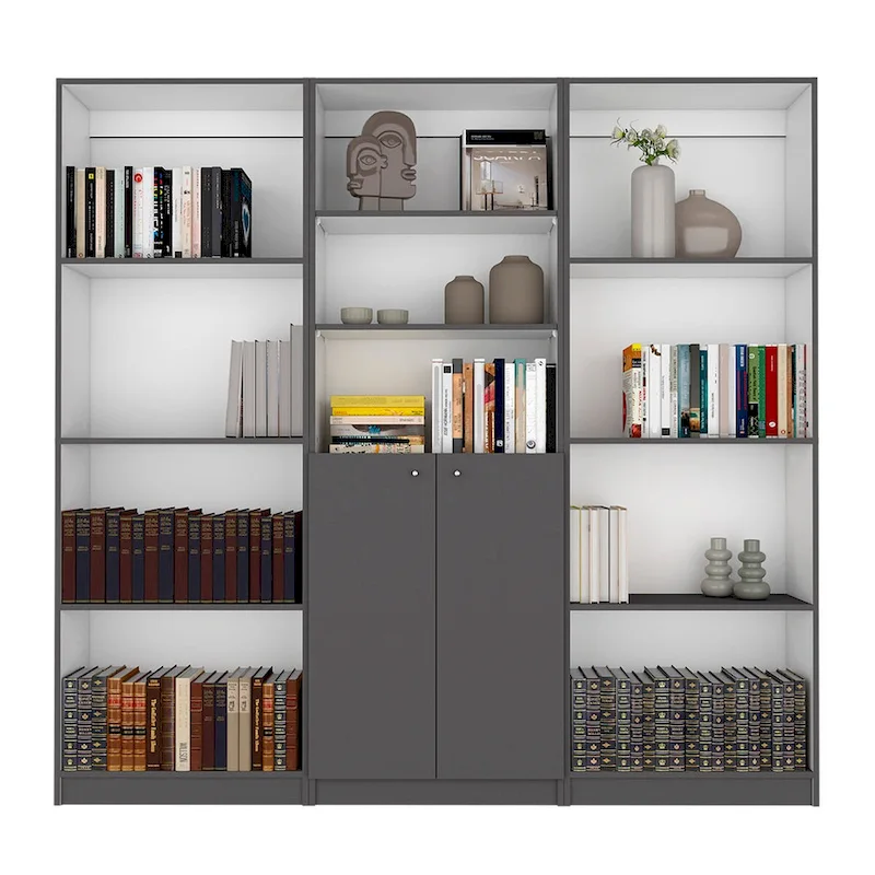 74 Wide 5-Shelf and Cabinet Bookcase