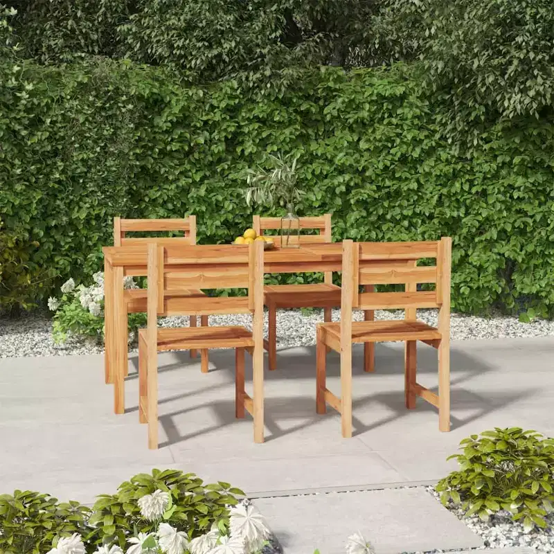 vidaXL Patio Dining Set Solid Wood Teak