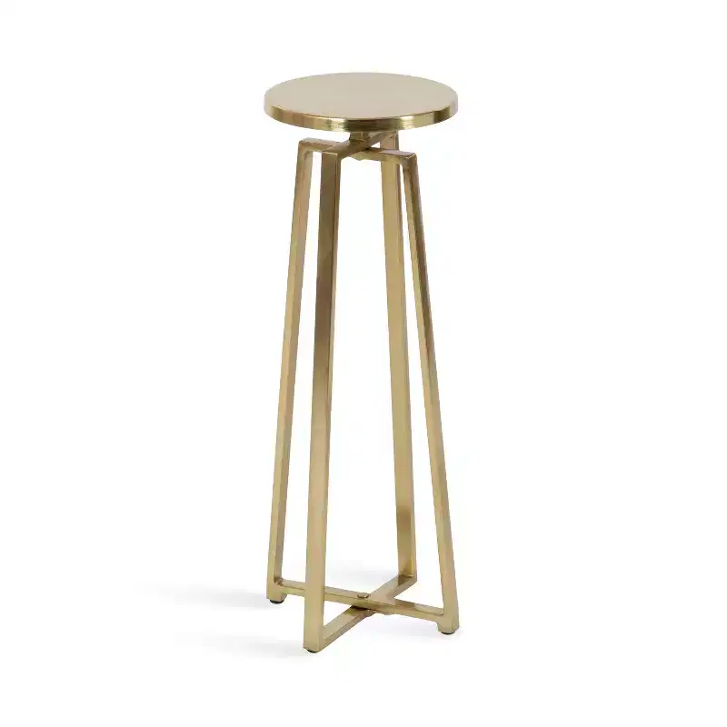 Round Iron Drink Table / Pedestal Side Table