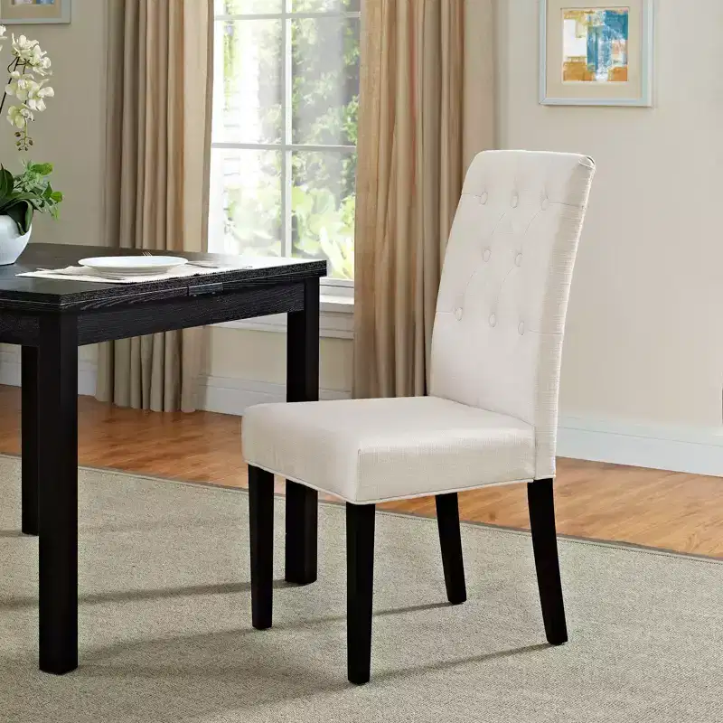 Modway Confer Dining Fabric Side Chair Beige: Upholstered Polyester, Wood Frame, 287lb Capacity